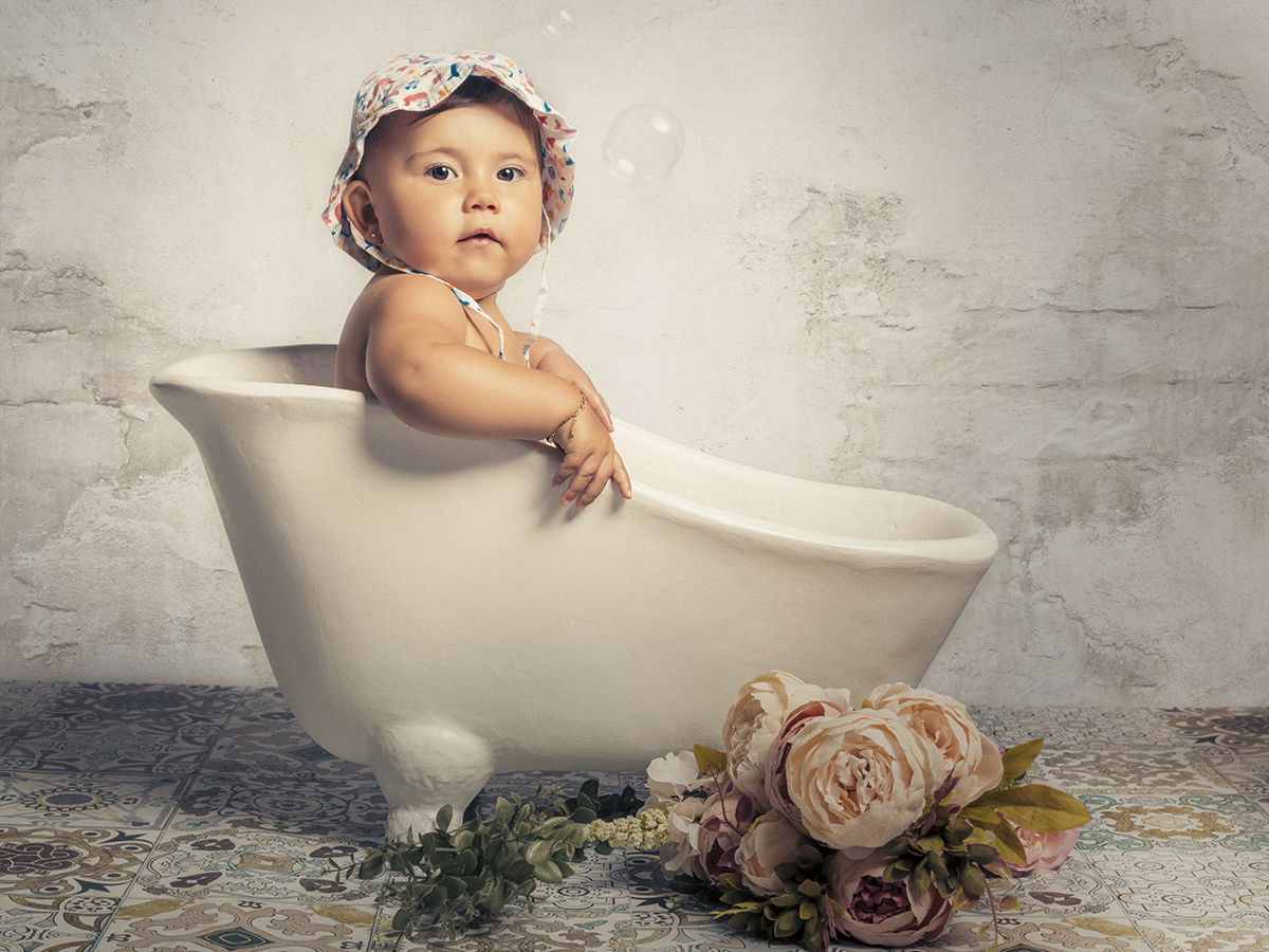 fotos de bebé en estudio de fotografía